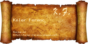 Keler Ferenc névjegykártya