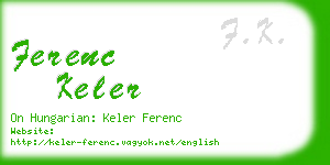 ferenc keler business card